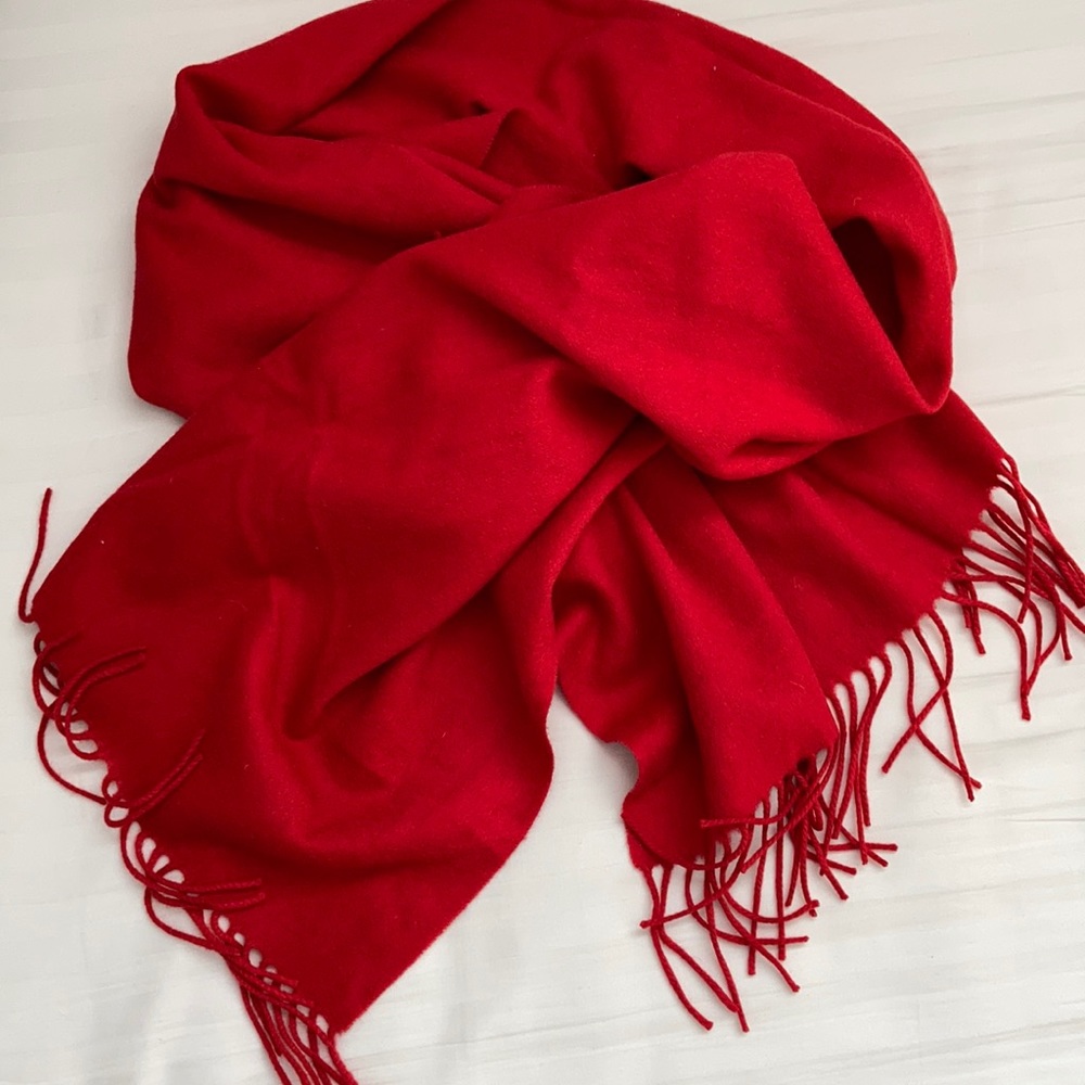 Red wool scarf